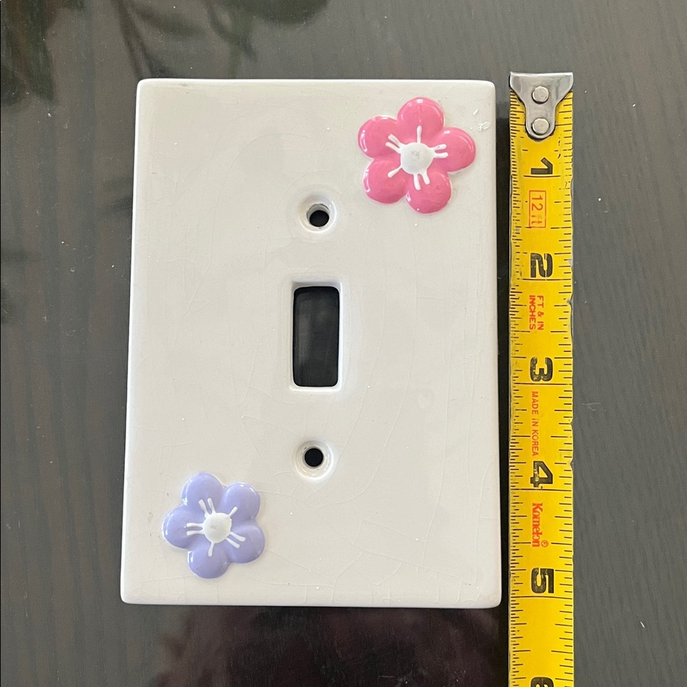 Vintage Porcelain Floral Toggle Light Switch Cover Plate